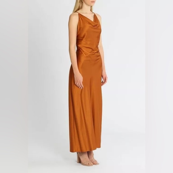 Significant Other Georgous Deidra Cowl Maxi Orange Dress - Picture 4 of 12